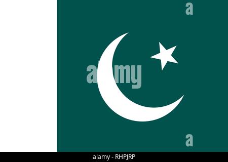 Image vectorielle du Pakistan Drapeau. Basé sur les langues officielles et les dimensions exactes du drapeau pakistanais (3:2) et couleurs (330C et blanc) Illustration de Vecteur