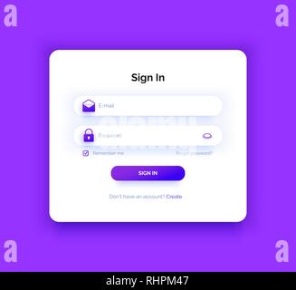 La page de connexion. Dégradé violet. Inscrivez-vous dans la forme. Illustration de Vecteur