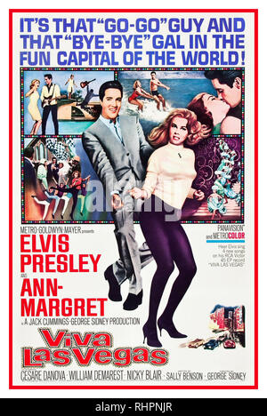 VIVA LAS VEGAS Vintage Movie Film affiche pour 1964 de Viva Las Vegas avec Elvis Presley et Ann Margaret Cesare Danova William Demarest Nicky Blair Sally Benson George Sidney Banque D'Images