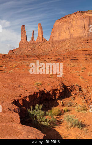 3 Soeurs, Monument Valley Navajo Tribal Park, Arizona Banque D'Images