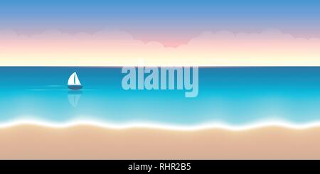 Lonely voilier sur une mer calme des vacances background vector illustration EPS10 Illustration de Vecteur