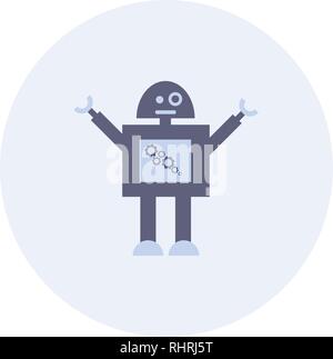 Hipster vintage robot. Robot rétro. Vintage robot. Robot avec coeur. Robot heureux Illustration de Vecteur