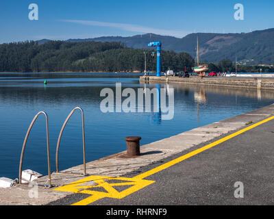 Scène au port de Ortigueira, La Corogne, Galice, Espagne Banque D'Images