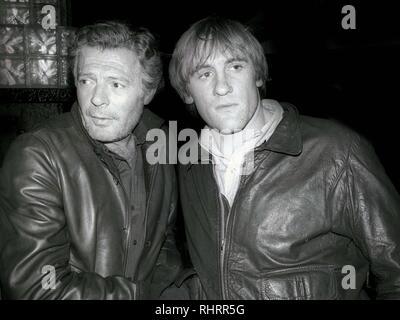 Marcello Mastroianni et GÃ©RARD Depardieu 1978 Photo par Adam Scull/PHOTOlink.net Banque D'Images