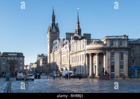 Aberdeen Union Street et Sheriff Court et la Cour de juge de paix de Castlegate, Aberdeen, Écosse, Royaume-Uni Banque D'Images