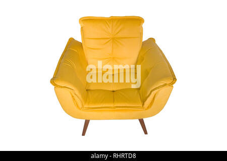 Fauteuil vert. Chaise design moderne sur fond blanc. Président de la texture. Banque D'Images