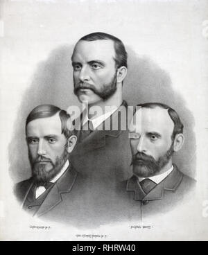 Les dirigeants de l'Irlande ; John Dillon, Chas. Stewart Parnell, Michael Davitt. Banque D'Images