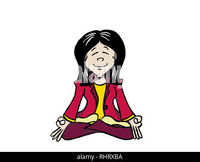 Personnage Ji assis en position du lotus et méditer. Banque D'Images