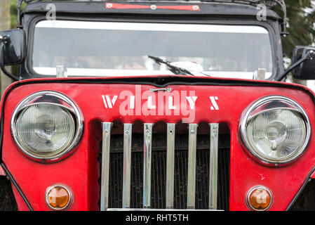 SALENTO, COLOMBIE - 6 juin : Libre de Willys Jeep rouge dans le Salento, la Colombie le 6 juin 2016 Banque D'Images