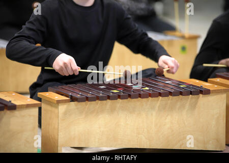 Xylophone diatonique utilisé par les élèves à l'école pour en apprendre davantage sur la musique et l'art. Banque D'Images