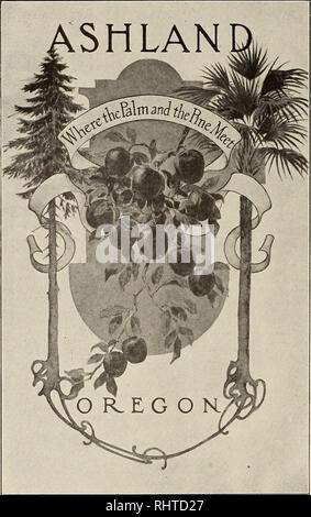 . Mieux les fruits. La culture de fruits. La grande objection de l'homme moyen qui veut posséder une OrchardjHome est la peur de l'isolement et l'absence d'écoles, d'églises et d'autres avantages à laquelle lui et sa famille ont été habitués Nous avons le meilleur : le sol, le climat paysages Eau Ressources naturelles Transport Nous avons surmonter toutes les objections ci-dessus dans notre lotissement de l'Ashland magnifique verger étendues immédiatement adjacente à la belle et prospère ville d'Ashland de la célèbre vallée de la rivière Rogue. Une parfaite de deux mille acres dans et à côté d'une ville de maisons et sc Banque D'Images