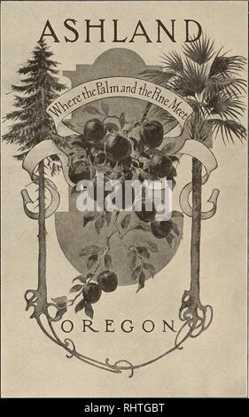. Mieux les fruits. La culture de fruits. La grande objection de l'homme moyen qui veut propre un verger Home est la peur de l'isolement et l'absence d'écoles, d'églises et d'autres avantages à laquelle lui et sa famille ont été habitués Nous avons le meilleur : le sol, le climat paysages Eau Ressources naturelles Transport Nous avons surmonter toutes les objections ci-dessus dans notre lotissement de l'Ashland magnifique verger étendues immédiatement adjacente à la belle et prospère ville d'Ashland de la célèbre vallée de la rivière Rogue. Une parfaite de deux mille acres dans et à côté d'une ville de maisons et sc Banque D'Images