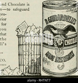 . Mieux les fruits. La culture de fruits. Page 28 février fruits mieux plus qu'un bout de papier -le GhirardelH l'étiquette sur l'étiquette de Ghirardelli Ghir- ardelH peut est plus qu'un bout de papier. C'est une assurance de qualité fiable Ghirardelli. Il porte avec lui la certitude que vous avez trouvé le chocolat de la plus haute pureté et de vitamines. La masse de la Ghirardelli Chocolate est mis en place seulement dans des boîtes, pour protéger votre santé et à pro- tedl contre vous des substituts de qualité inférieure. Recherchez l'étiquette. Alors vous allez être doublement sûr que vous obtenez l'original du chocolat Ghirardelli au sol. Dire "Gear Banque D'Images