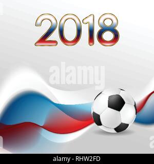 Coupe du Monde de Football 2018 en Russie résumé fond ondulé. Vecteur conception Football Illustration de Vecteur