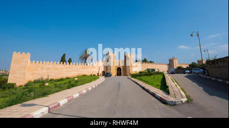 Chellah porte d'entrée - Bab Zaer. Chellah ou Sala Colonia est une nécropole située à Rabat, Maroc. anciennes ruines et parc historique Banque D'Images