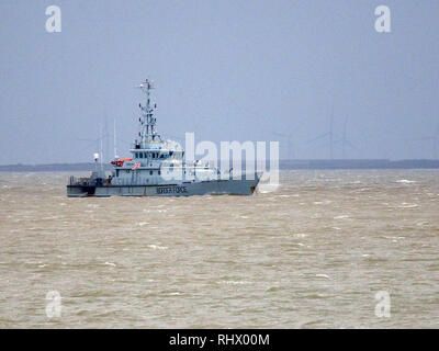 Sheerness, Kent, UK. 4 Février, 2019. Coupe-bordure active vigilance HMC ancré à Sheerness Kent en ce matin. HMC Vigilant est l'un des quatre 42 m (138 ft) cutters exploité par la UK Border Agency. Credit : James Bell/Alamy Live News Banque D'Images