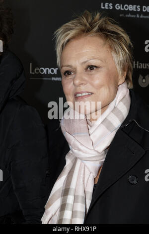 Paris, France. Feb, 2019 4. Muriel Robin assiste à la 14e cérémonie de remise des globes de cristal à la salle Wagram le 4 février 2019 à Paris, France. Credit : Bernard Menigault/Alamy Live News Banque D'Images