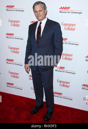 BEVERLY HILLS, LOS ANGELES, CA, USA - 04 février : l'Acteur Viggo Mortensen arrive à l'AARP Magazine's 18th Annual les films pour adultes bourses détenues au Beverly Wilshire Four Seasons Hotel le 4 février 2019 à Beverly Hills, Los Angeles, Californie, États-Unis. (Photo par Xavier Collin/Image Press Office) Banque D'Images