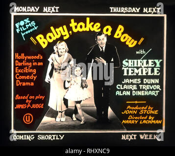 Baby Take a bow Shirley Temple prochaine attraction cinema advertisment Banque D'Images