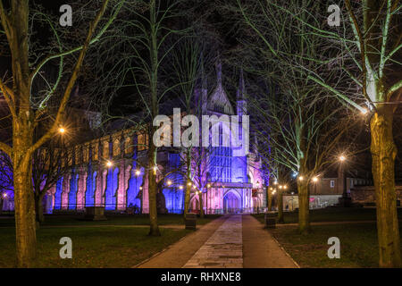 La cathédrale de Winchester, Hampshire, Angleterre, Royaume-Uni Banque D'Images