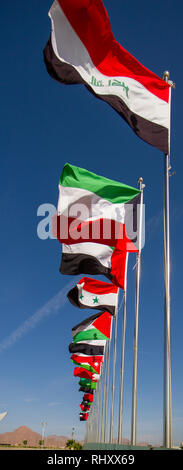 Drapeaux de la Ligue Arabe Banque D'Images