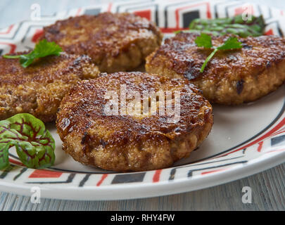 Tunday - Brochettes de viande de buffle Ke galouti kebab, cuisine Awadhi Banque D'Images