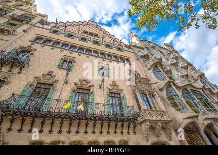 Création de Gaudi Casa Batlo interne. Le bâtiment qui est aujourd'hui la Casa Batllo a été construit en 1877 par Antoni Gaudi à Barcelone, Espagne Banque D'Images