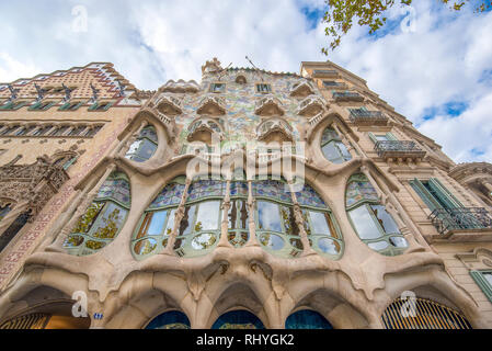 Création de Gaudi Casa Batlo interne. Le bâtiment qui est aujourd'hui la Casa Batllo a été construit en 1877 par Antoni Gaudi à Barcelone, Espagne Banque D'Images