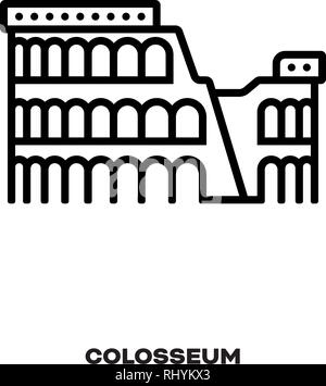 Colisée à Rome, l'Italie, l'icône de la ligne du vecteur. Landmark International Tourisme et symbole. Illustration de Vecteur