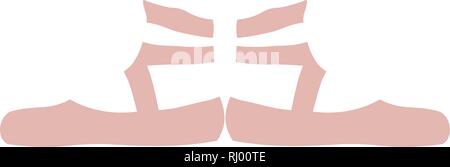 Illustration de chaussures de ballet rose en première position Banque D'Images