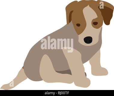 Illustration d'un Jack Russell Terrier puppy sitting Banque D'Images