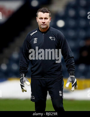 Derby County entraîneur gardien Shay Compte tenu de Banque D'Images