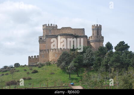 Château de Manzanares el Real dans le centre de l'Espagne Banque D'Images