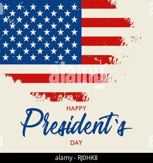 Présidents heureux jour vector illustration texte dessiné à la main lettrage pour présidents jour aux USA. Script. Pour l'impression de conception calligraphique carte de voeux. Illustration de Vecteur