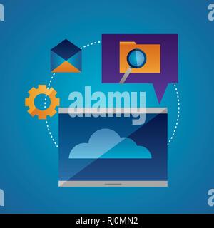 Le concept de cloud computing Illustration de Vecteur