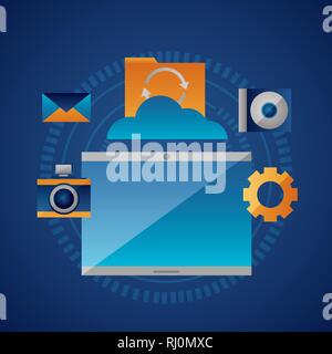 Le concept de cloud computing Illustration de Vecteur