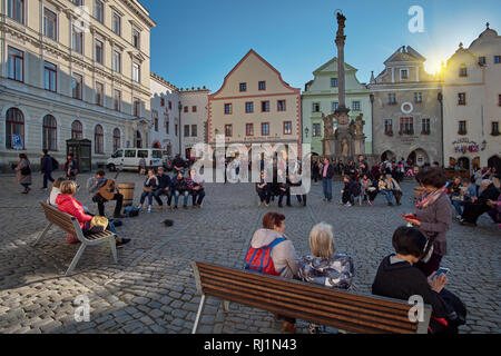 Chesky Krumlov, République tchèque - Le 22 juillet 2018 : centre historique de Chesky Krumlov old town dans la région de Bohême du sud de la République tchèque sur l'Vltav Banque D'Images