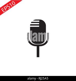L'icône de microphone dans un style plat isolé sur fond. Icône de micro page symbole pour votre web site design logo, icône de micro application, l'assurance-chômage. Micro Illustration de Vecteur