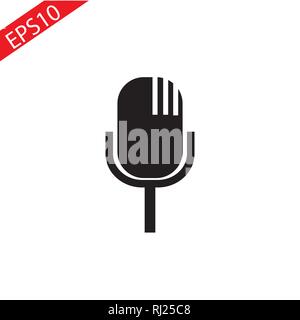 L'icône de microphone dans un style plat isolé sur fond. Icône de micro page symbole pour votre web site design logo, icône de micro application, l'assurance-chômage. Micro Illustration de Vecteur