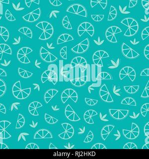 Motif sans couture en tranches d'agrumes dessinées à la main. Illustration de Vecteur