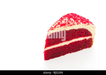 Gâteaux velours rouge isolé sur fond blanc Banque D'Images