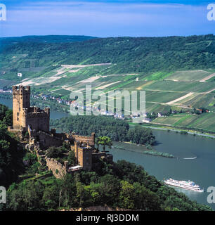 Château Sooneck (allemand : Burg Sooneck) est un château dans le coin supérieur moyenne vallée du Rhin, dans le district de Mayence-bingen Rhénanie-palatinat, Germa Banque D'Images