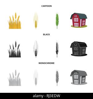 L'orge de printemps,grenier,spike,bâtiment,hiver,dur,industrie,terrain,farine,automne,maïs,graines,Culture,son,campagne,céréales,remise,mûres,or,chalet,pain,vert,immobiliers,agriculture,agriculture,seigle,plantes,blé,maïs,grain,récolte,ferme,,champ,set,icône,,illustration,collection,isolé,design,graphisme,élément vecteur vecteurs,signer , Illustration de Vecteur