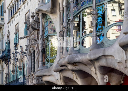 Casa Batllo par Antoni Gaudi, Paseo de Gracia, Barcelone, Catalogne, Espagne Banque D'Images