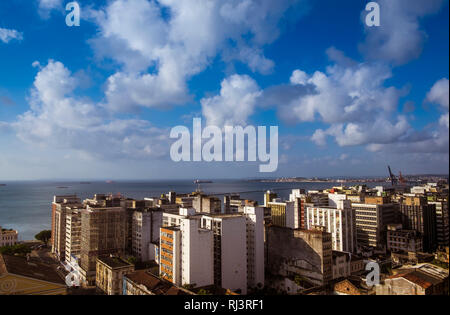 Vue panoramique de Salvador de Bahia à partir de elevador Lacerda ascenseur Brésil Banque D'Images