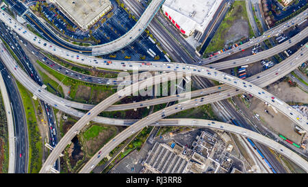 MacArthur labyrinthe, échangeur routier, Oakland, CA, USA Banque D'Images