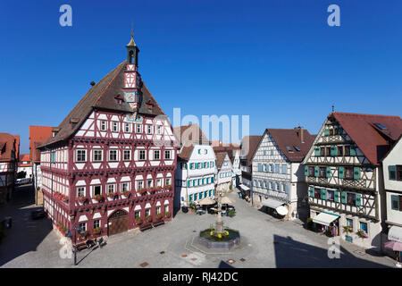 Am Rathaus Marktplatz, Markgröningen, Bade-Wurtemberg, Allemagne Banque D'Images