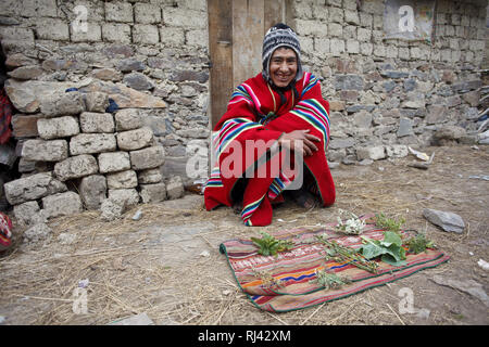 Bolivien, Cordillera Apolobamba, Kallawaya, Heiler, Heilkr‰uter, Décoration, Banque D'Images