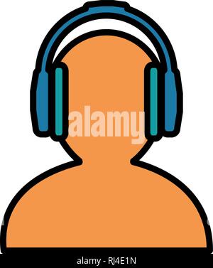 Avatar de l'utilisateur avec vector illustration design casque Illustration de Vecteur