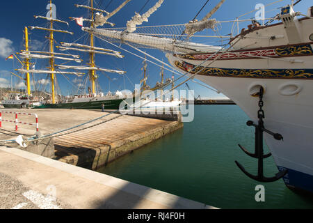 Schiffe ï»¿ Untitled, Segelschiffe, Alexander von Humboldt 2 im Hafen von St.Cruz, Teneriffa Kanarische Inseln, Spanien, Banque D'Images